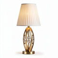 Luxe tafellamp met gouden basis en witte lampenkap van 30 x 15 x 50cm