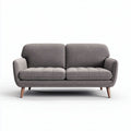 Tweekleurige grijze bank van stof met houten poten 180 x 80 x 75cm