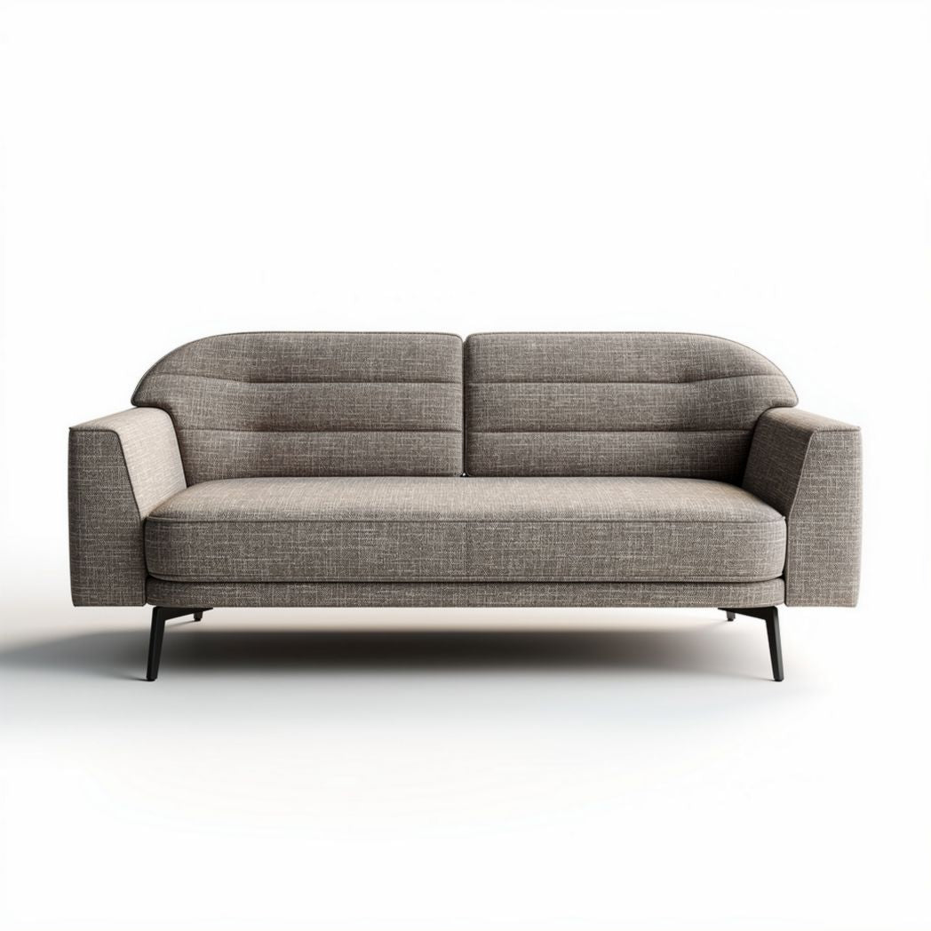 Grijs stoffen bank van 190 x 85 x 75cm met moderne uitstraling