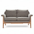Tweed bank met houten frame grijs 150 x 80 x 75cm