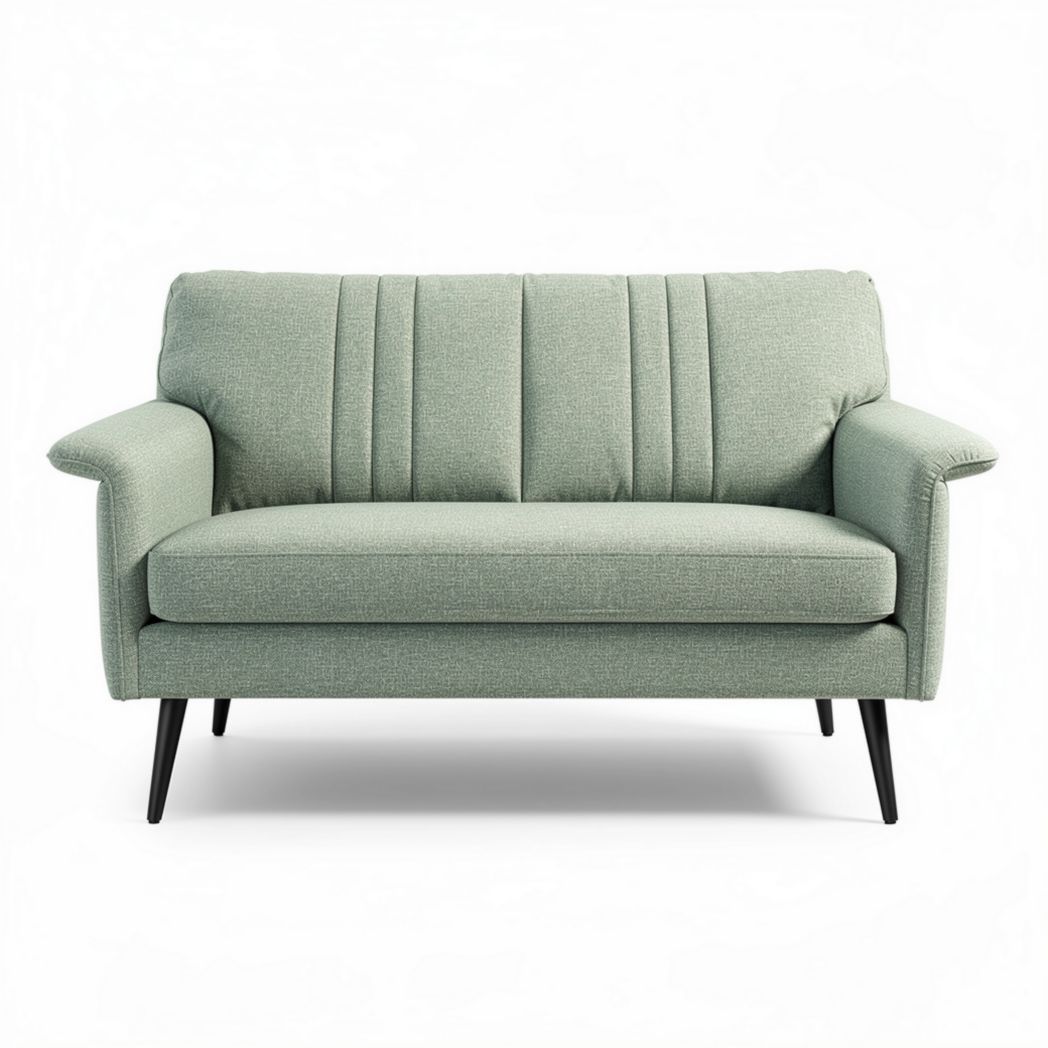 Groene stoffen bank van 180 x 85 x 85cm met moderne uitstraling