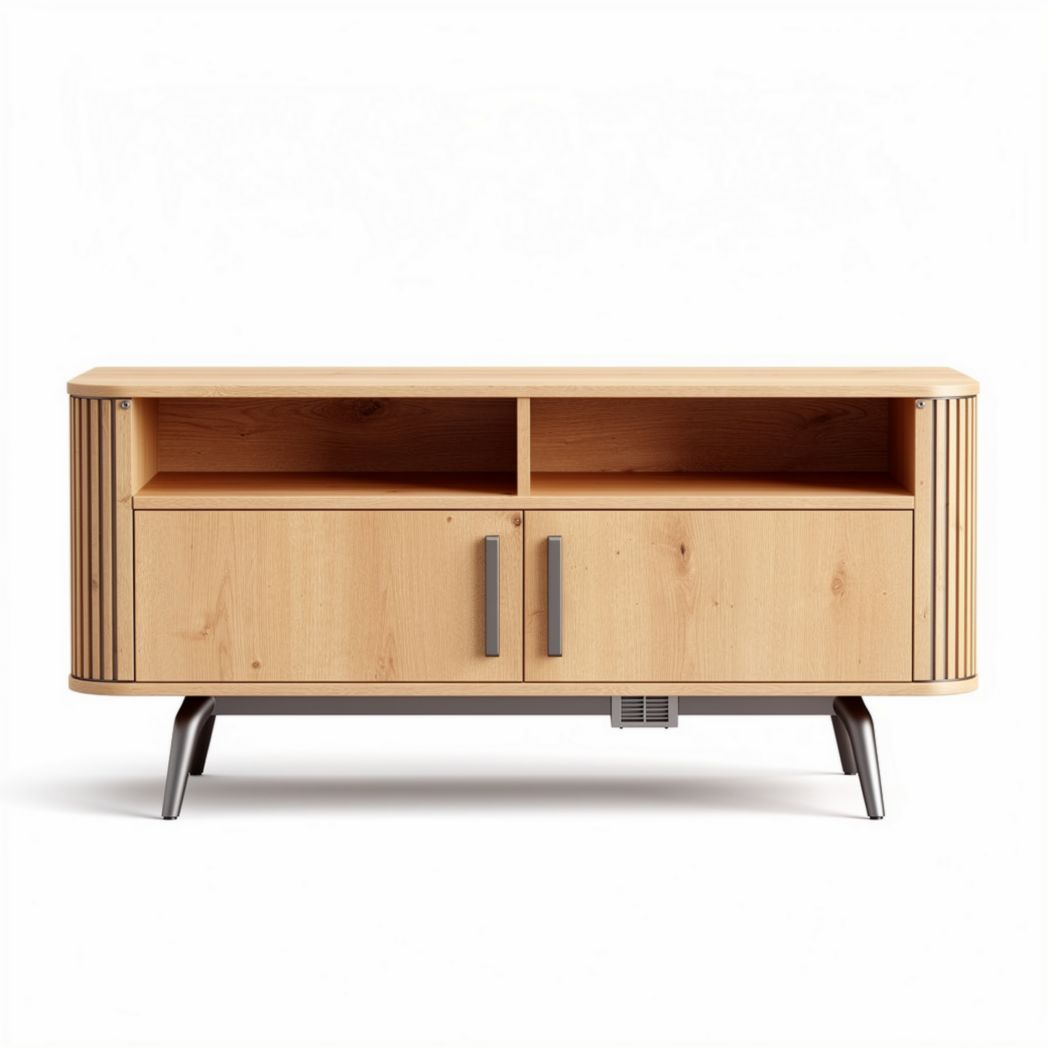 TV meubel in eikenhout met metalen poten 120 x 40 x 50cm