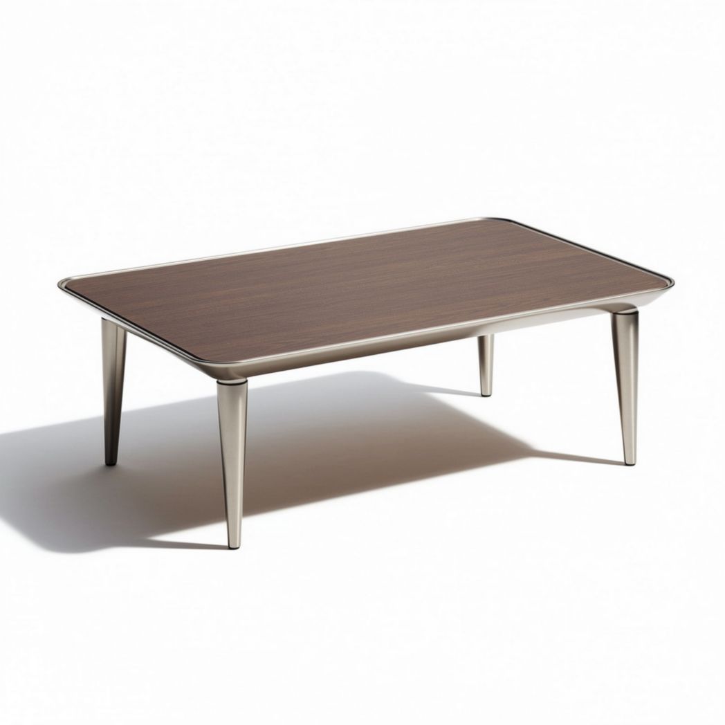 eettafel van hout met metalen poten 120 x 80 x 40cm bruin
