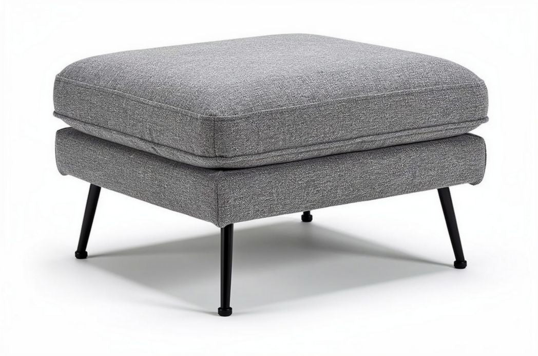 Hoeslen dekentje in grijs met metalen poten 70 x 70 x 40cm