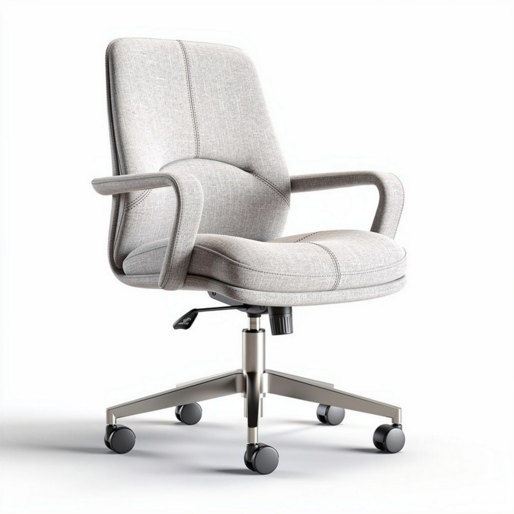 Bureaustoel met comfortabele stoffen bekleding in lichtgrijs 50 x 60 x 90cm